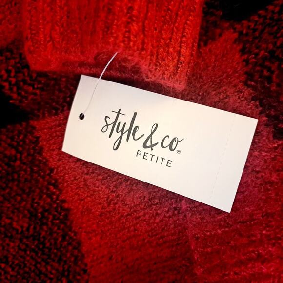 Style & Co Buffalo Check Cardigan - Picture 5 of 7
